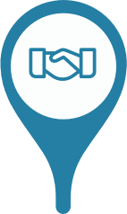 A location marker with a pillar in the center