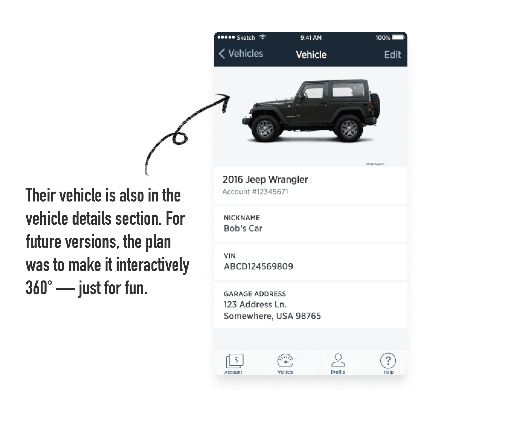 Wireframes of MyAccount