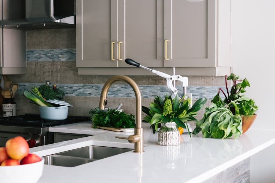 Cocina con plantas