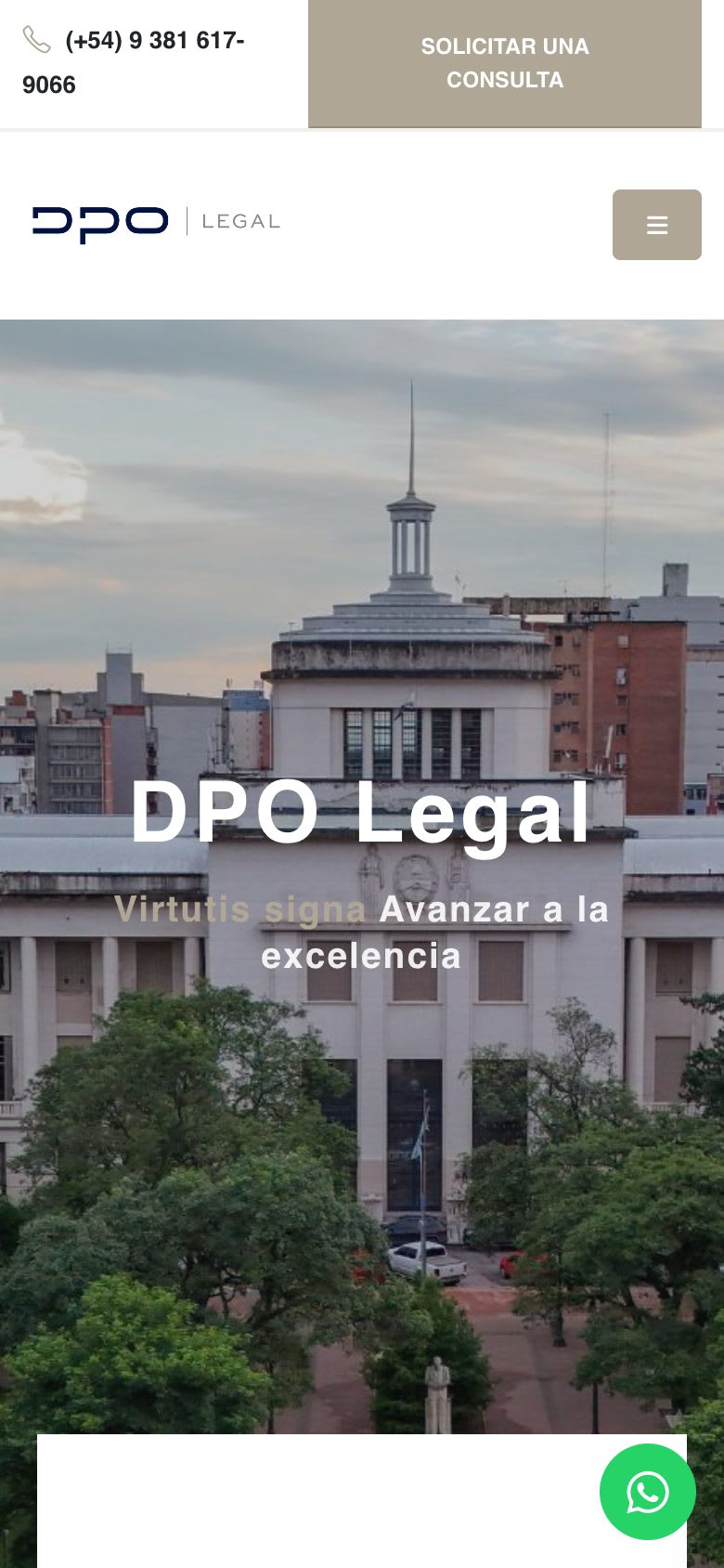 Sitio Web para Estudios Jurídicos — vista móvil