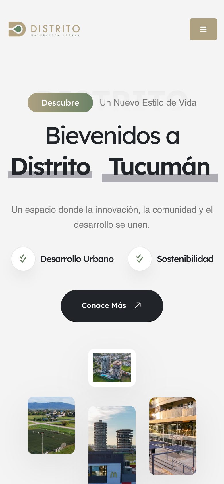 Sitio Web Corporativo — vista móvil