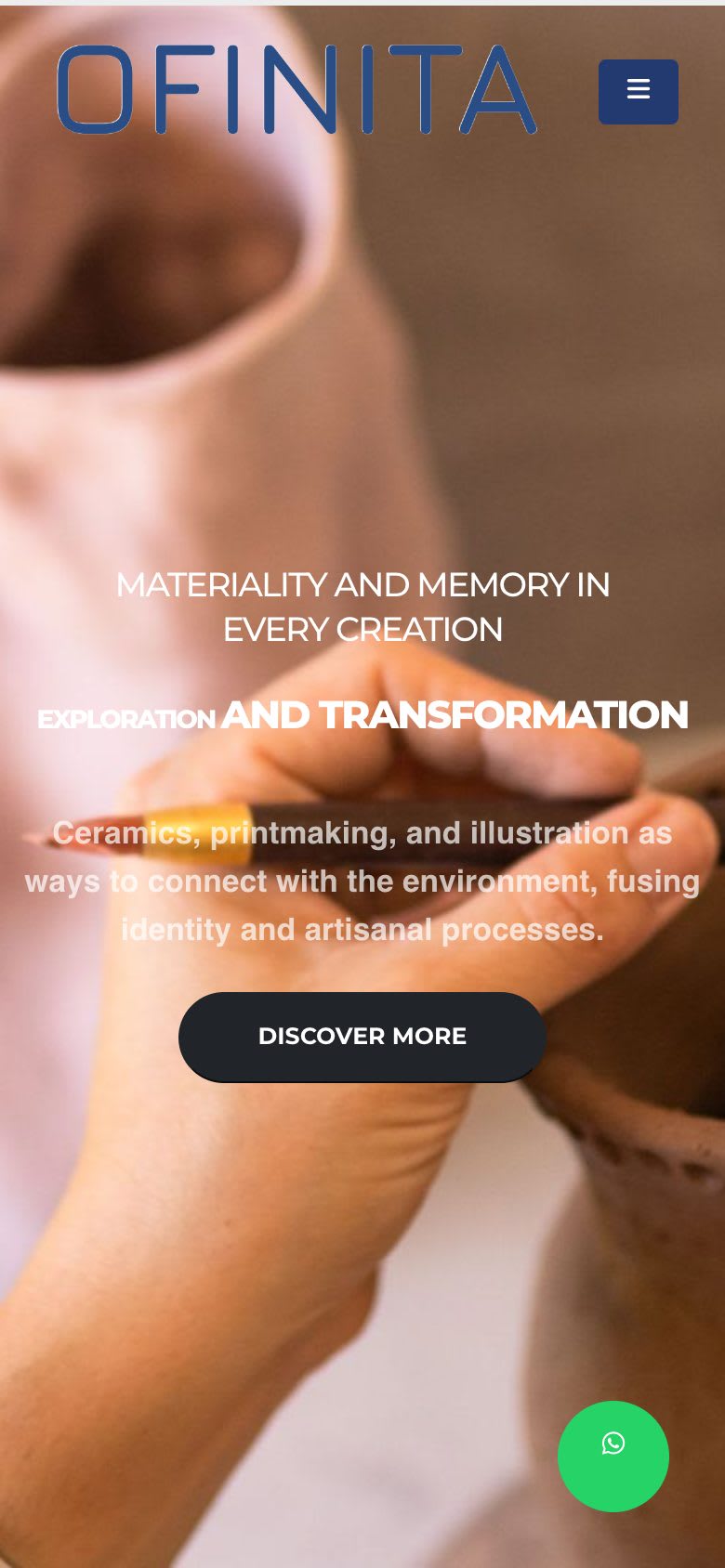 Sitio Web para Creativos y Diseñadores — vista móvil