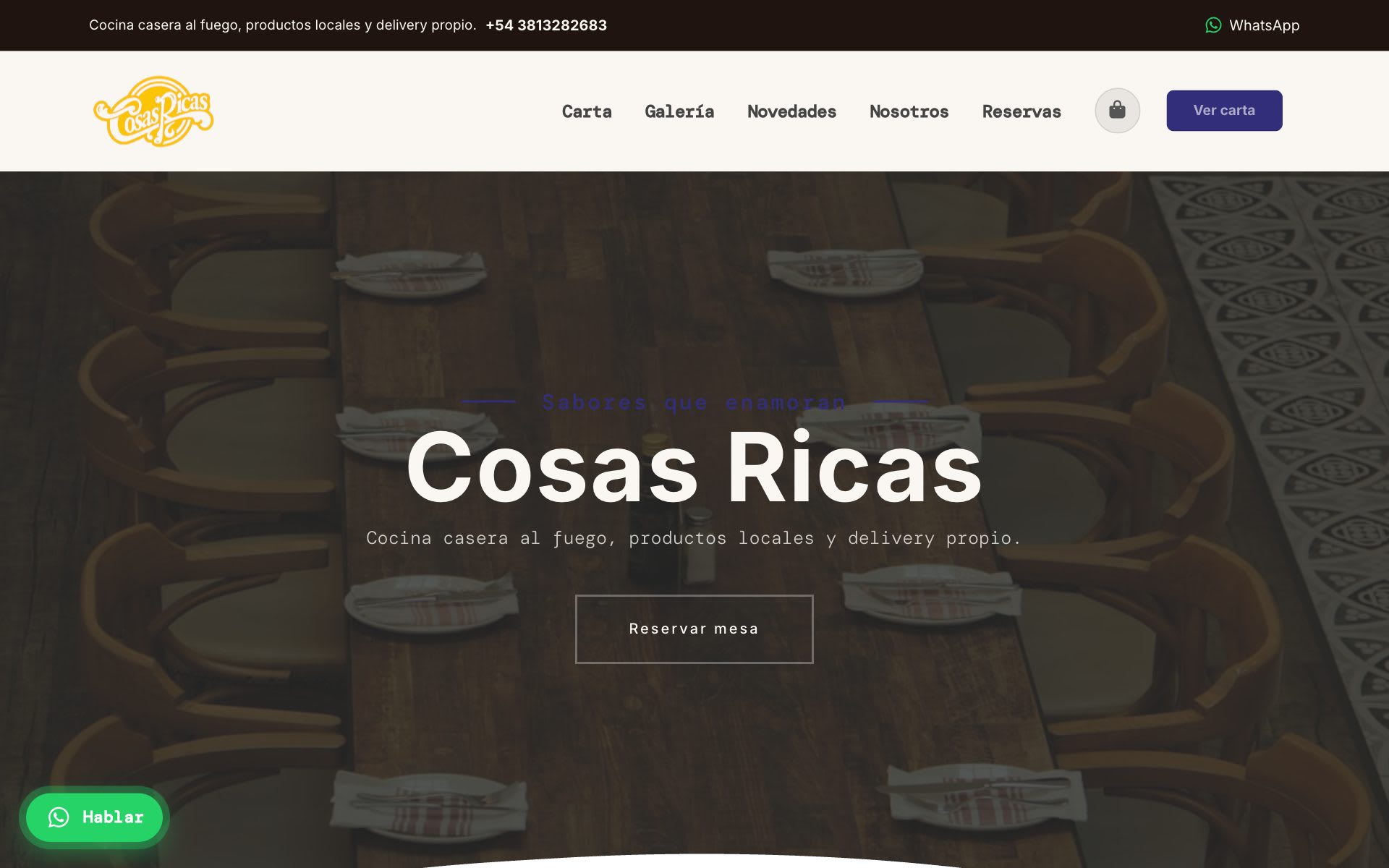 Sitio Web para Restaurantes y Bares