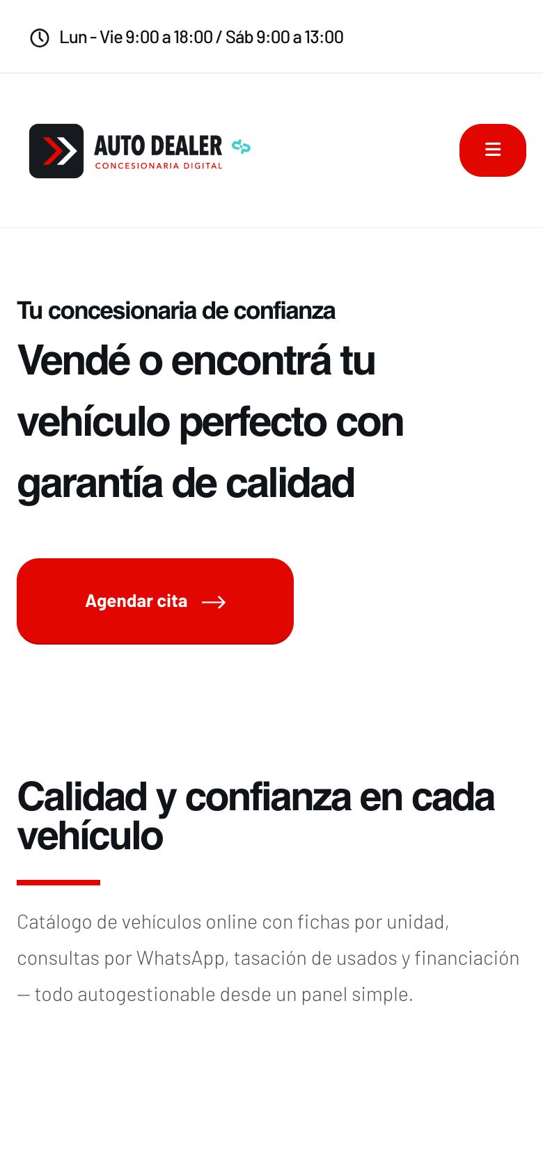 Sitio Web para Concesionaria móvil