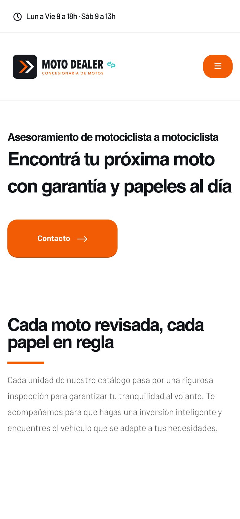 Sitio Web para Concesionaria de Motos móvil