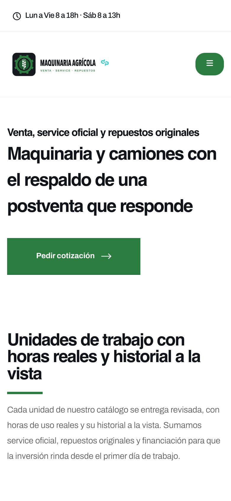 Maquinaria Agrícola y Camiones móvil