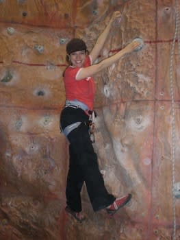 Kelsie was able to practice and improve at this indoor climbing gym.