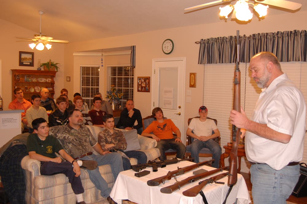 Bill Bell gives a demonstration on tactical firearms.