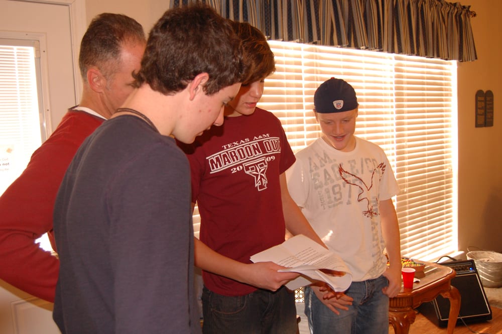 Singing hymns between sessions