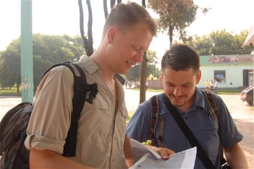 Nathan and Josh planning a tract outreach during CMO 2010