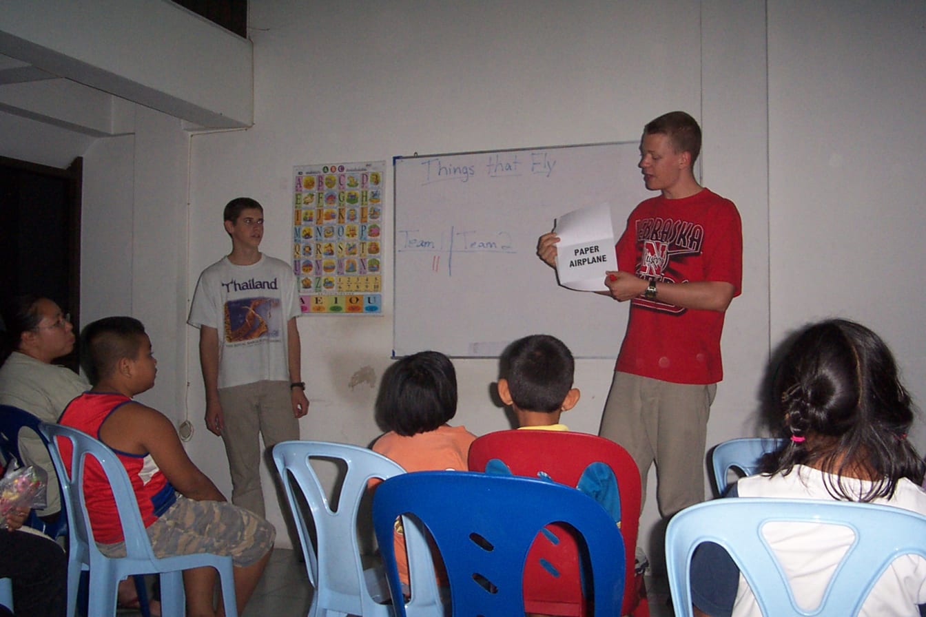 Nathan teaching English in Thailand