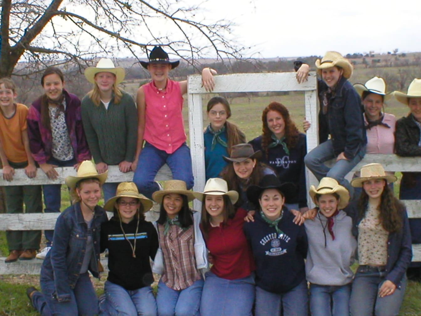 Kelsie at the girls’ retreat (bottom row, red blouse)