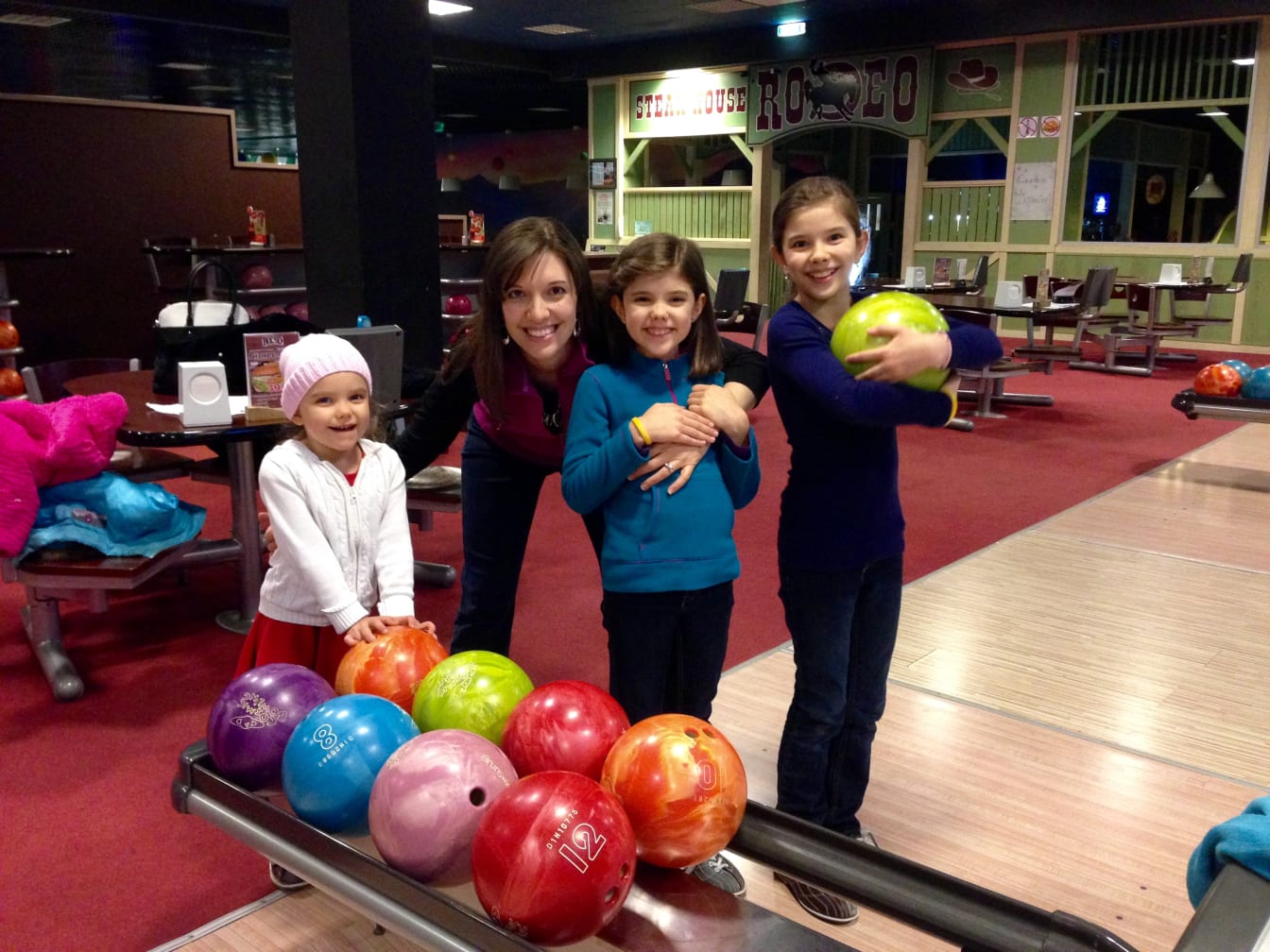 On Thanksgiving, we all had a “ball” at the bowling alley!