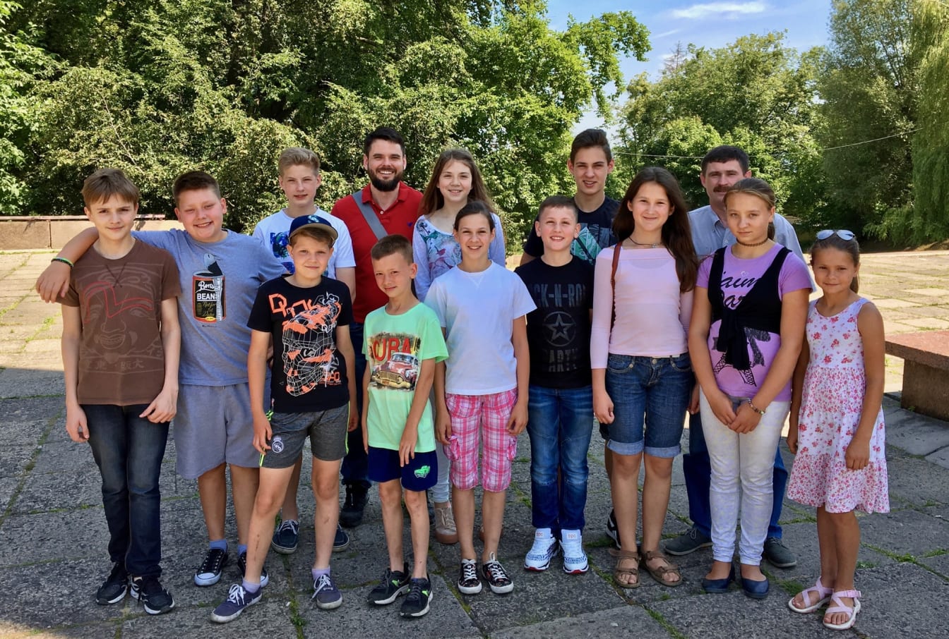 Here’s one for the refrigerator! Please remember to pray for our Bible First Kids in Lviv. Clockwise from the back row: Timothy, Joshua, Lisa, Danylo, Pastor Vladyslav, Anya, Maria, Anya, Akim, Anya, Mark, Stas, Matthew, Tolik. Yeah, we have a lot of Anya’s in our group! ;)