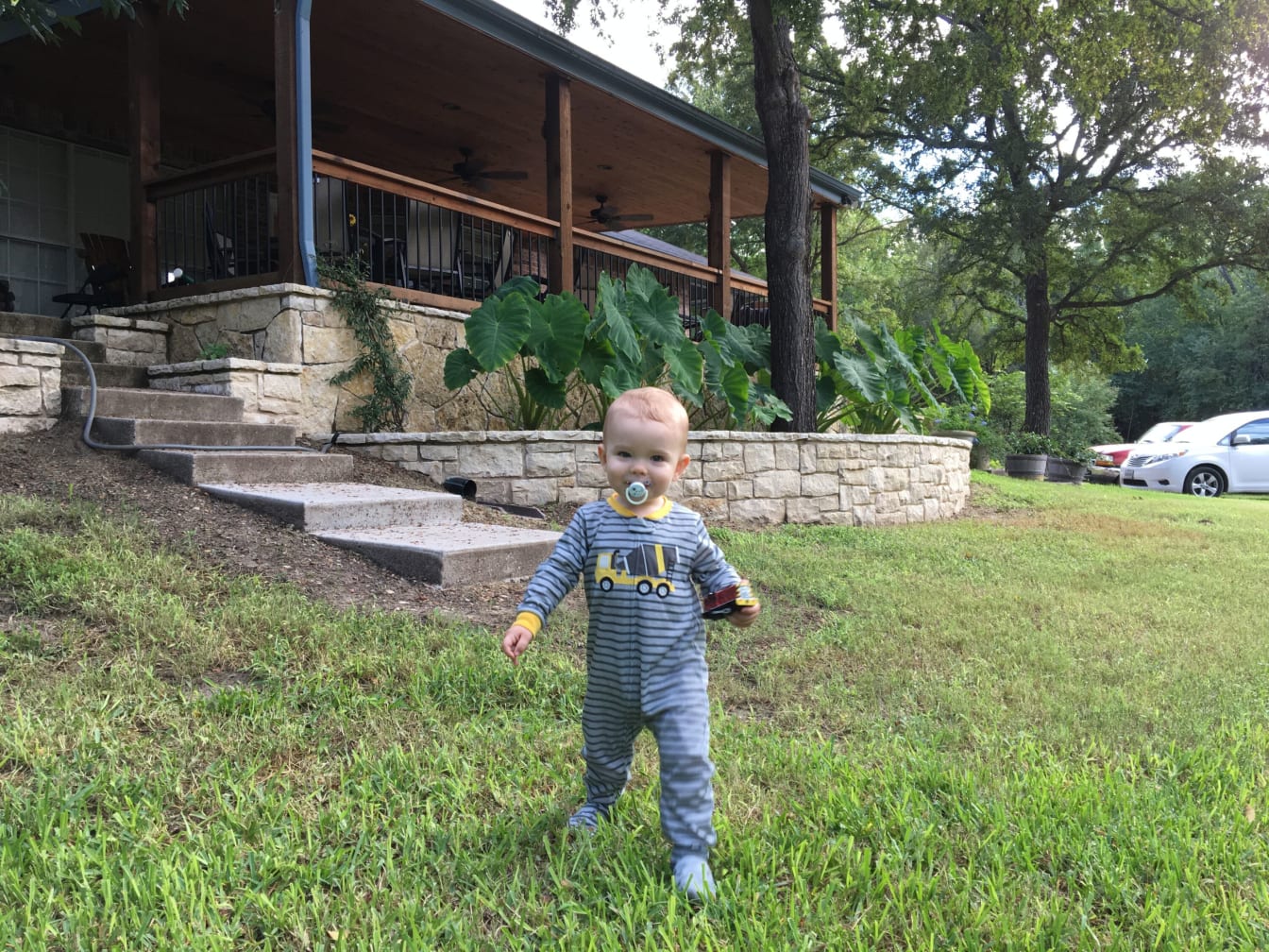 When at Nana’s house, no need to get dressed for the day. Just head out the back door and enjoy the scenery!