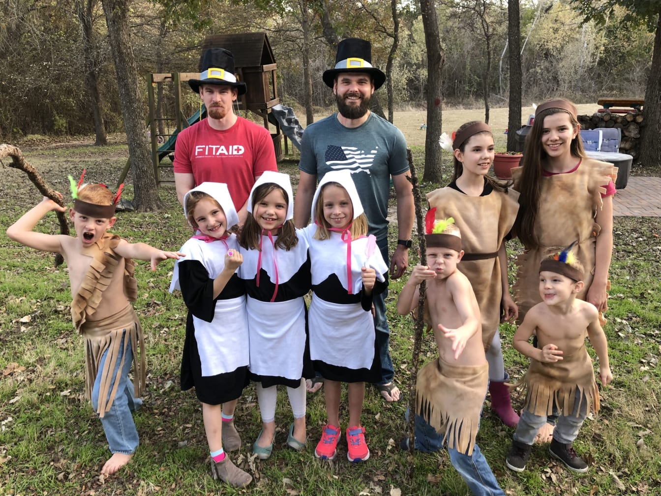 My sister Jessica planned a fun Thanksgiving play for all the cousins. Even a couple of the uncles got involved!