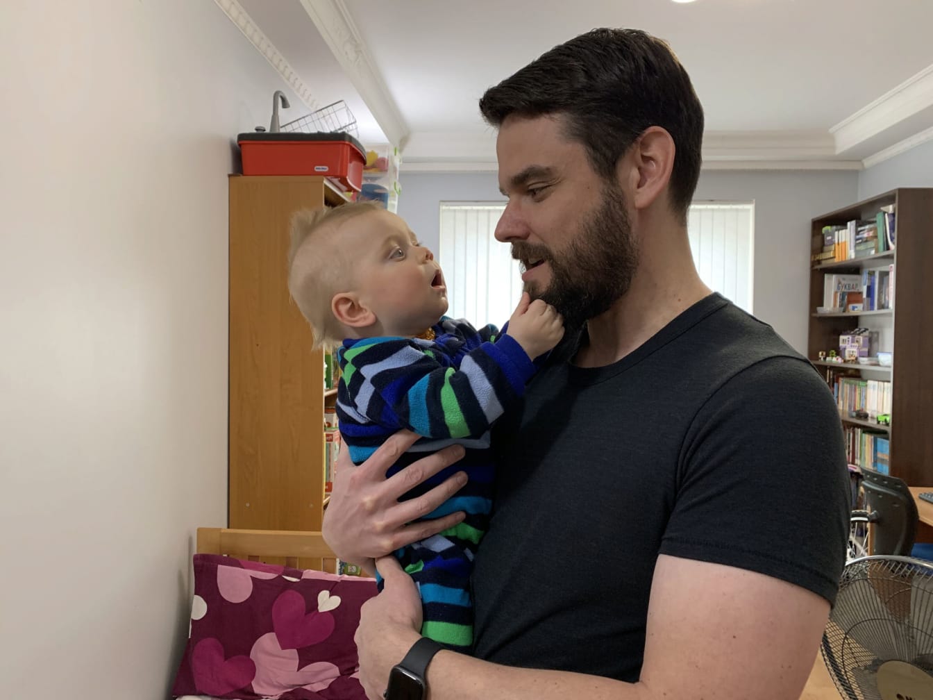 The first time I picked up Jonathan, the Days&rsquo; newest little guy, I thought he might be afraid of me. On the contrary, he immediately grabbed my beard with both hands! 😆