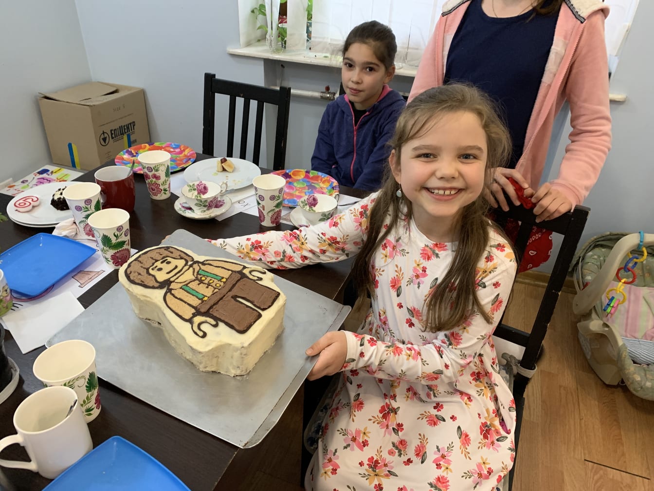Last month, Hosanna turned 9. Mom and the older girls outdid themselves with this hand-made Lego Hobbit cake!