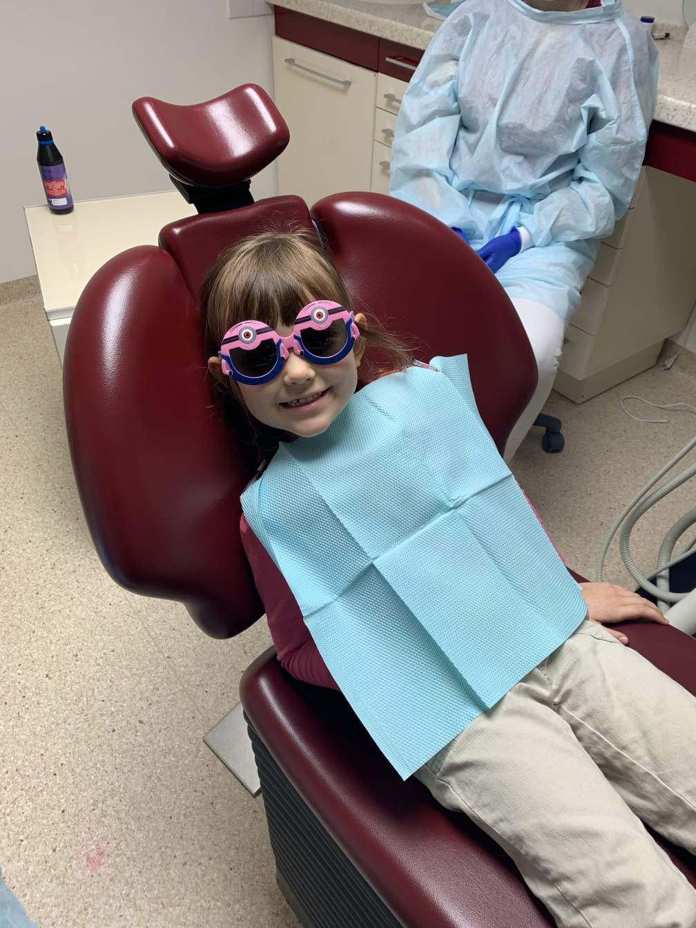 Kathryn gets a turn in the dentist chair. (Wow, when you have six kids, you get to know the dentist office pretty well! 🥺)