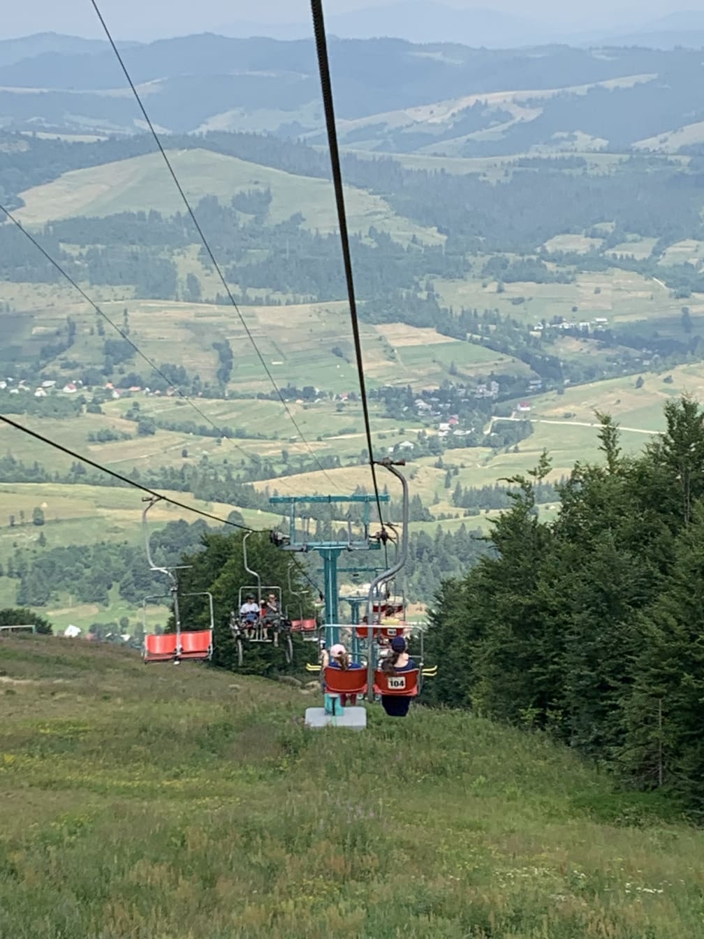 The view going down the mountain