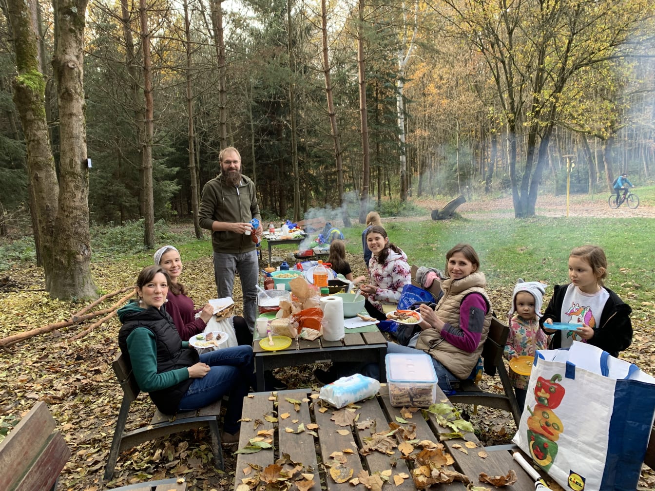We recently enjoyed a barbeque with two Ukrainian families that we’ve gotten to know through our church here in Žilina.