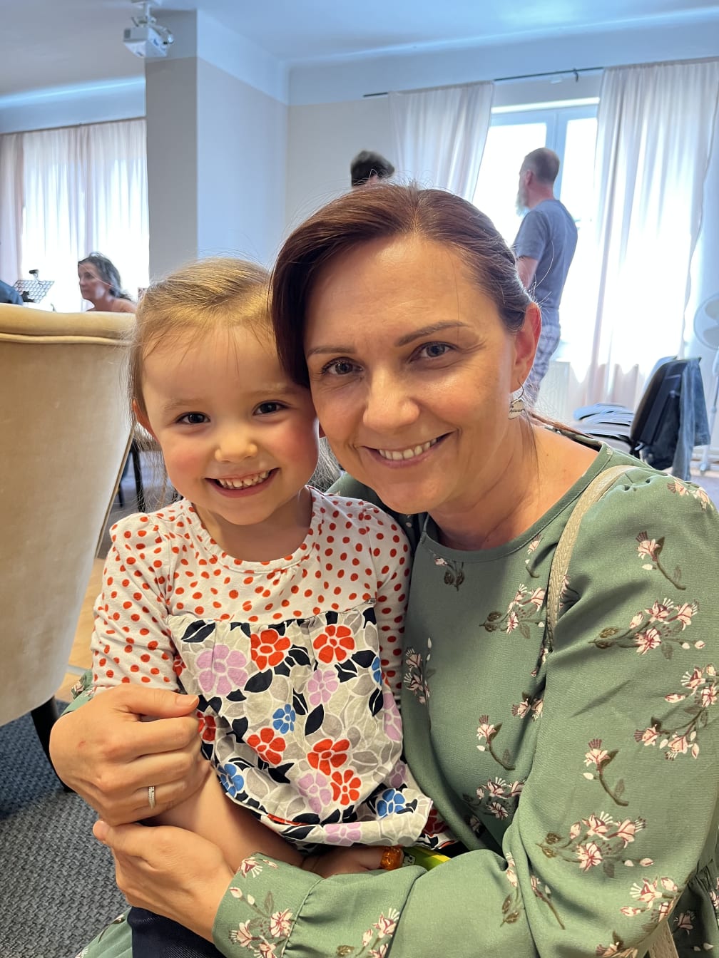 Mia has found a special friend: Miss Paya at church. 🥰