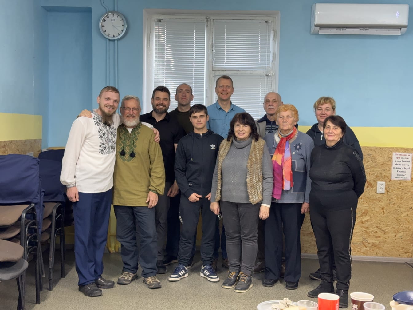 Oleksandr&rsquo;s team of helpers at the church in Zhytomyr