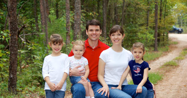 The Steele family - October, 2012. From the left: Abigail (7), Hosanna (23 months), Joshua (like 400 months), Kelsie (forever 21), Rebekah (almost 5).