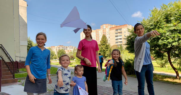 Missionaries and airplanes go together. Just paper airplanes today — the real one flies September 1!