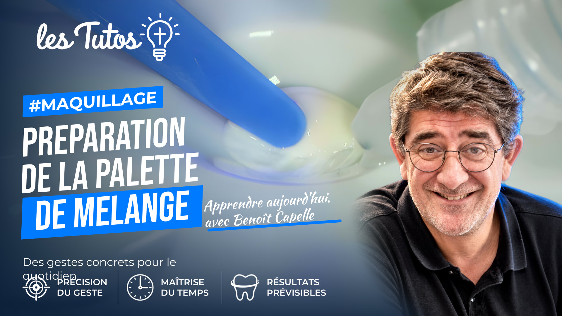 Maquilage preparation de la palette de melange et des maquillants (Tuto, saison 2 épisode 23) : Démonstration muette de Benoit Capelle : la…