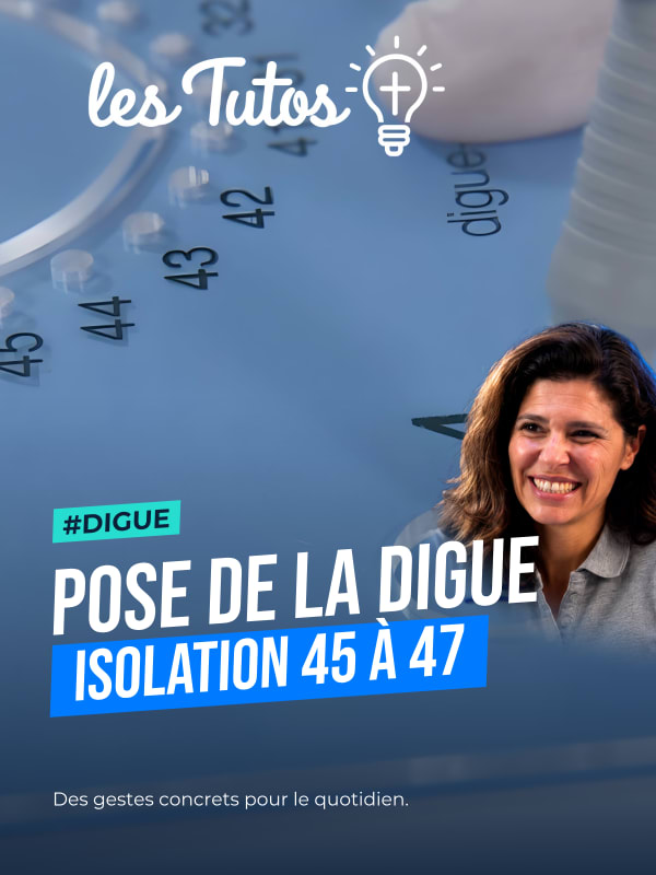 Pose de la digue isolation 45 à 47 (Tuto, saison 1 épisode 22) : Isolation du secteur postérieur à l'aide de la méthode "parachute"