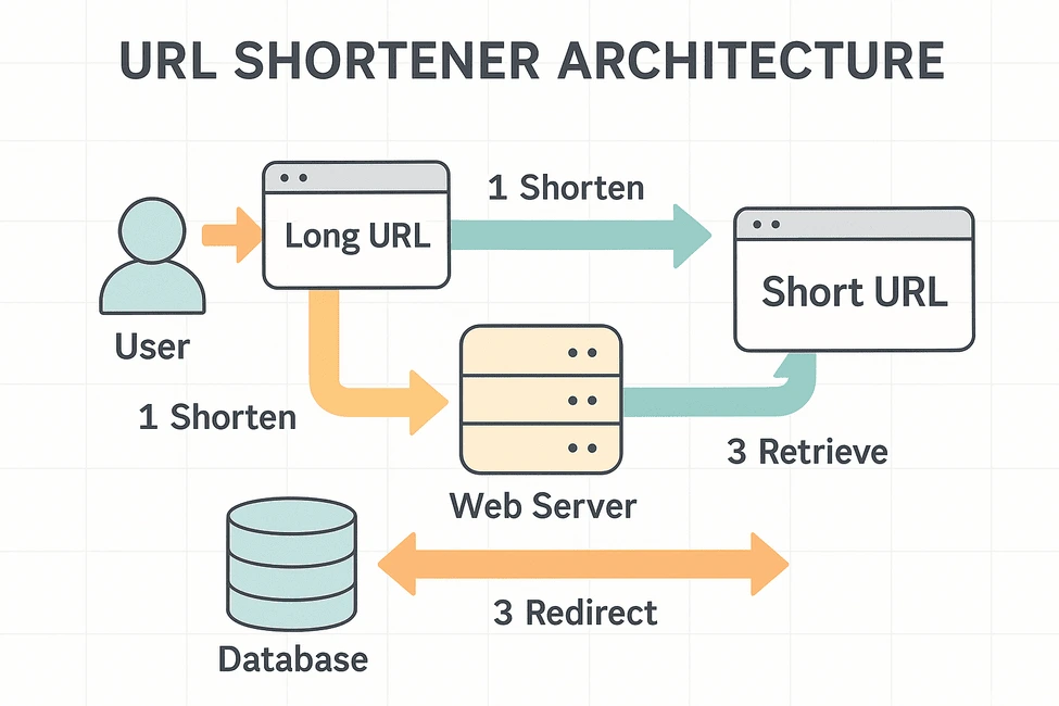 URL shortener system architecture diagram