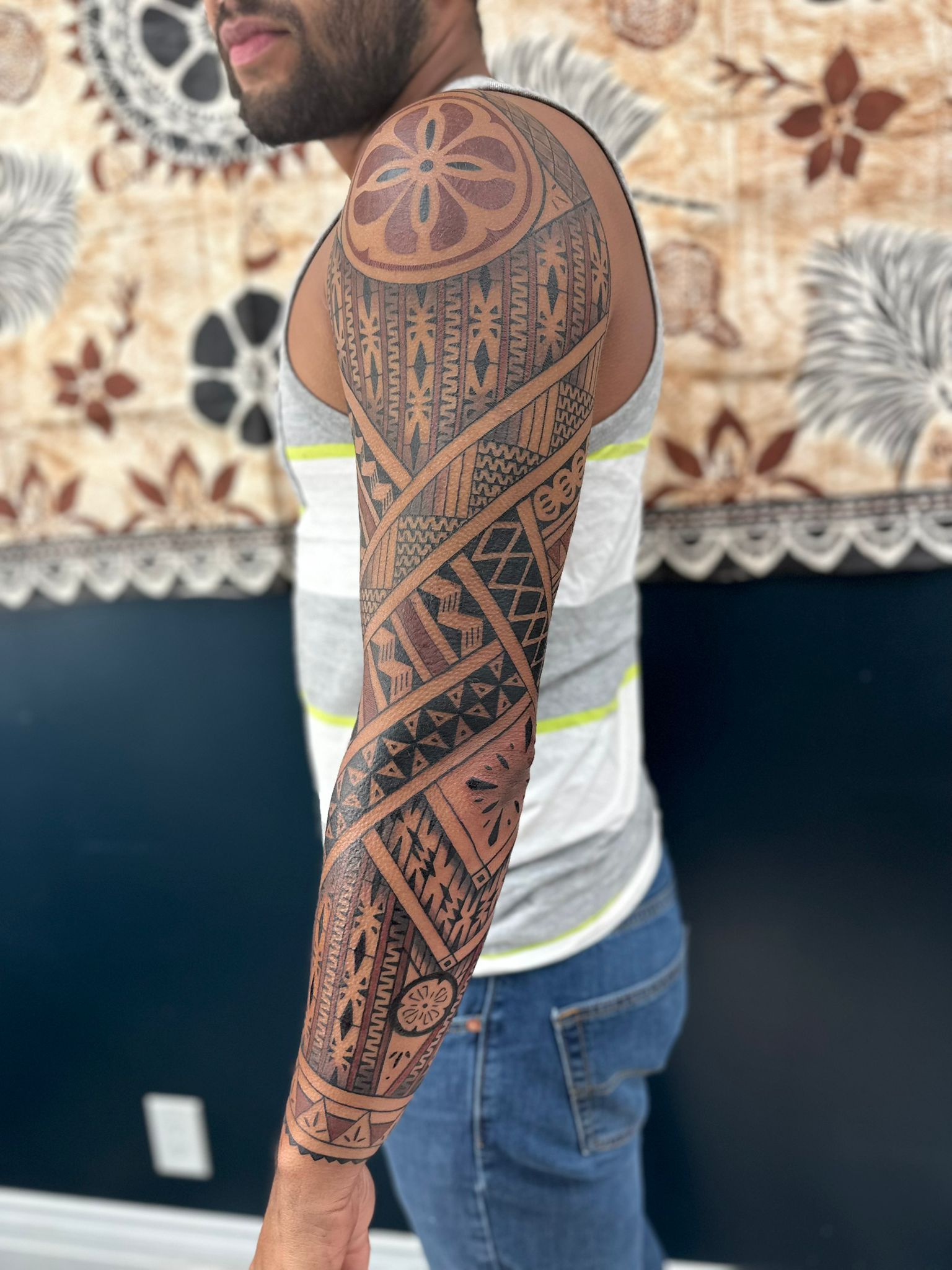 Fijian Polynesian arm tattoo