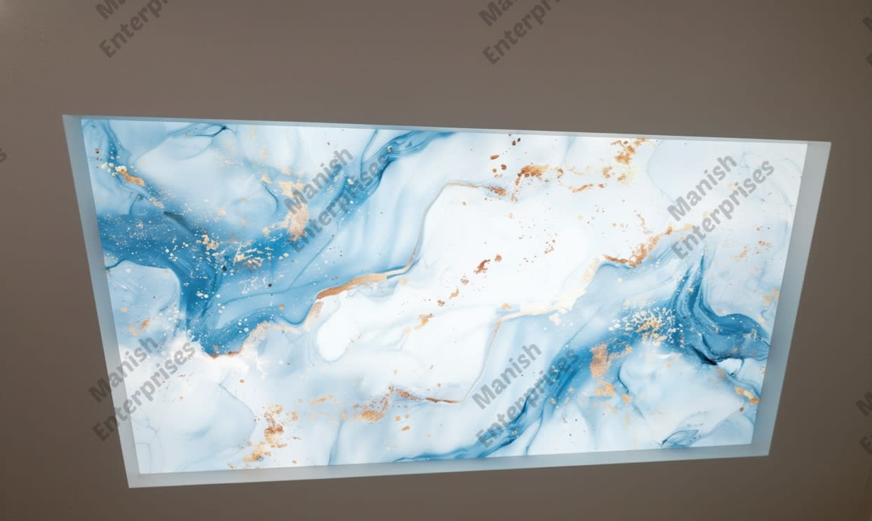 Blue Marble Backlit Acrylic Sheet for Ceiling