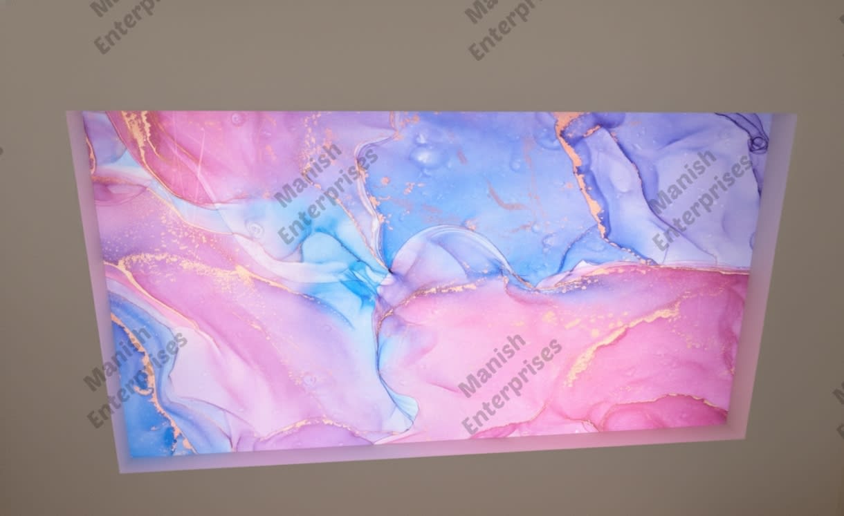 Pink Blue Marble Backlit Acrylic Sheet for Ceiling