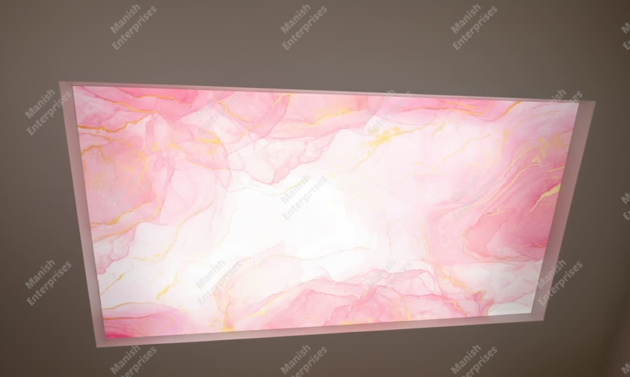 Soft Pink Marble Backlit Acrylic Sheet for Ceiling
