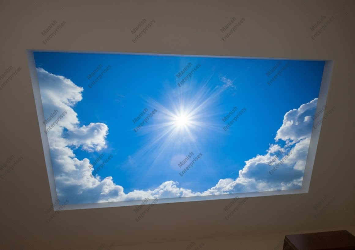 Bright Sunburst Sky Backlit Acrylic Ceiling Sheet – Blue Sky Ceiling Panel