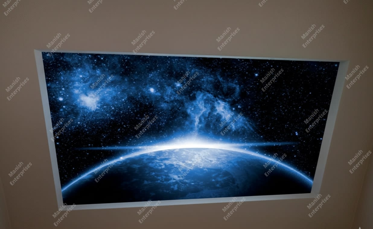 Cosmic Earth Horizon Backlit Acrylic Ceiling Sheet – Space Galaxy Ceiling Panel