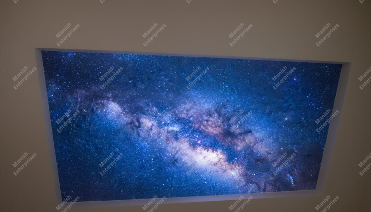 Milky Way Galaxy Backlit Acrylic Ceiling Sheet – Starry Night Sky Ceiling Panel
