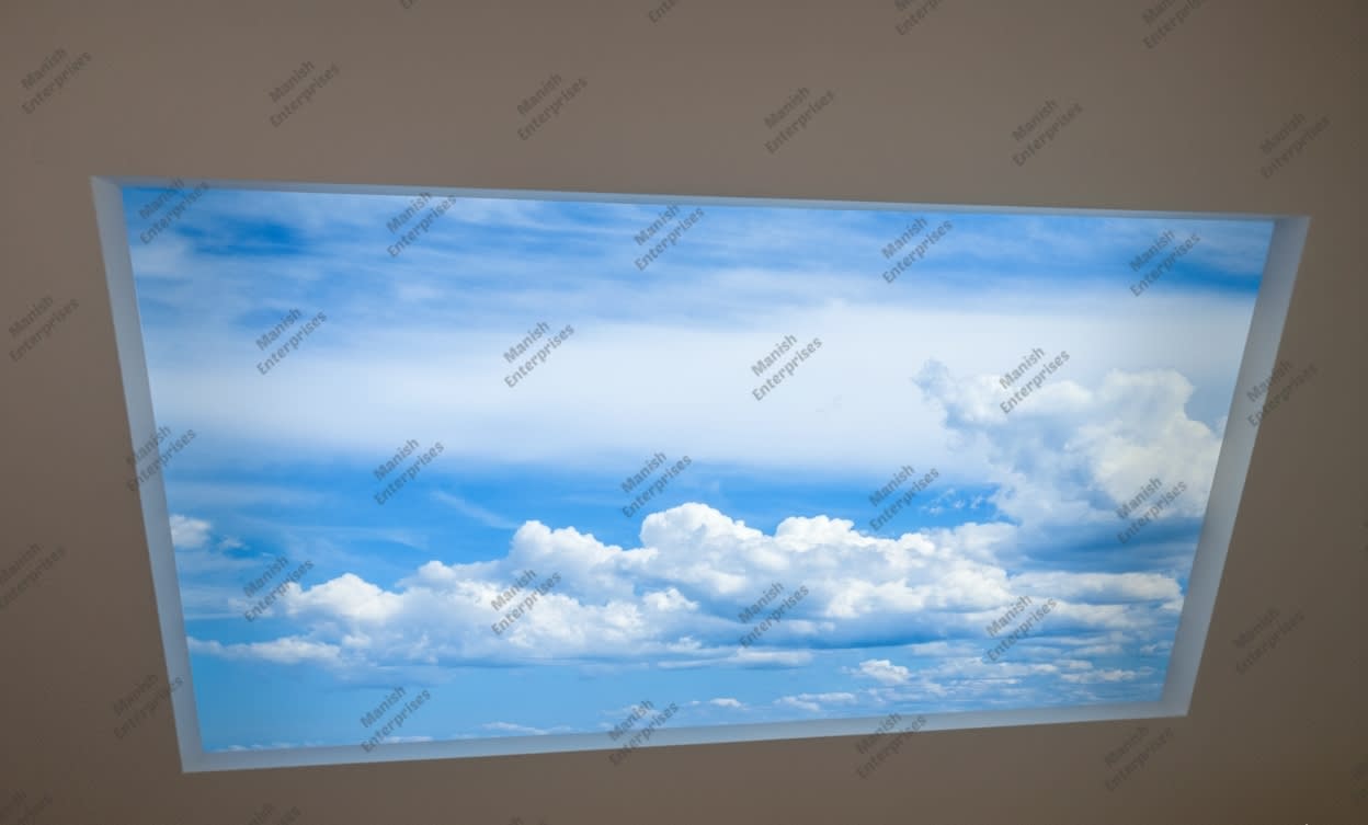 Blue Sky Horizon Backlit Acrylic Ceiling Sheet – Soft Cloud Sky Panel