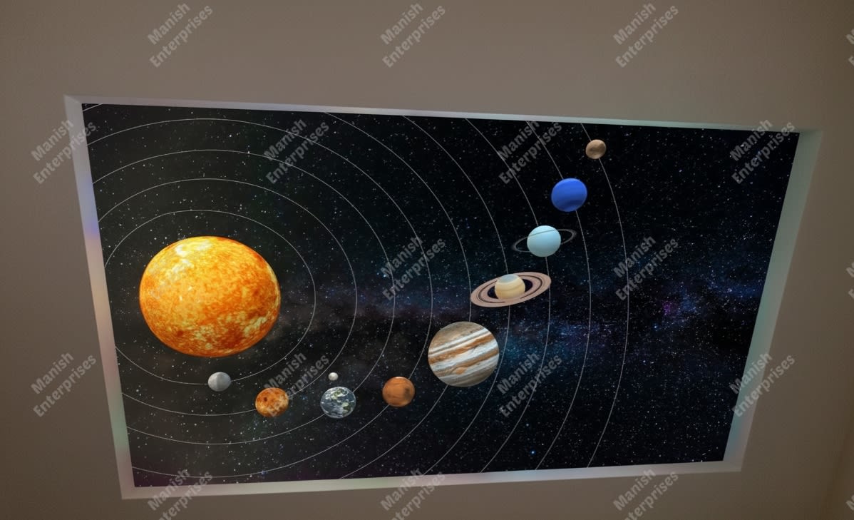 Solar System Orbit Backlit Acrylic Ceiling Sheet – Space Galaxy Ceiling Panel
