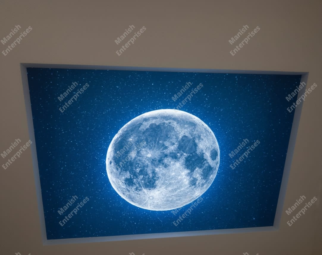 Full Moon Night Backlit Acrylic Ceiling Sheet – Lunar Glow Sky Panel