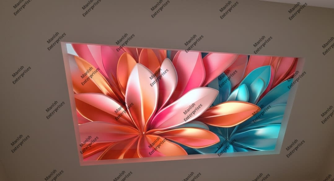 Coral Bloom 3D Petals Backlit Acrylic Sheet Ceiling & Wall Panel