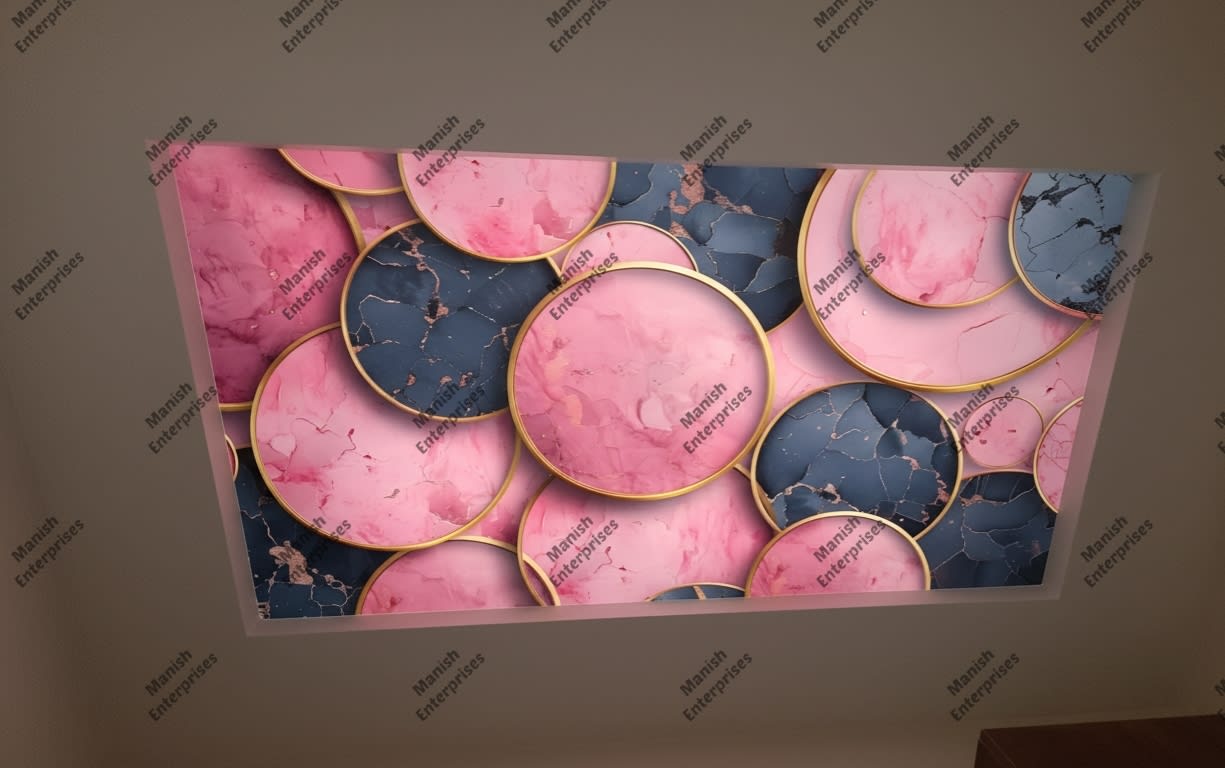 Blush Aura Overlap Circles Backlit Acrylic Sheet Panel