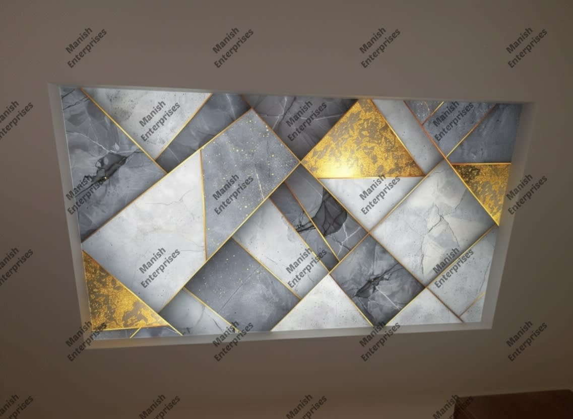 Silverstone Grid Gold 3D Backlit Acrylic Sheet Ceiling & Wall Panel