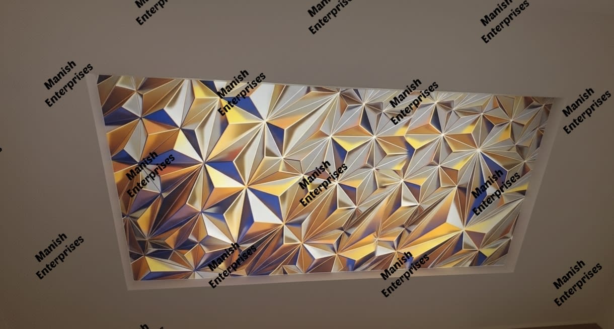 Geometric Star Prism Backlit Acrylic Sheet Ceiling & Wall Panel