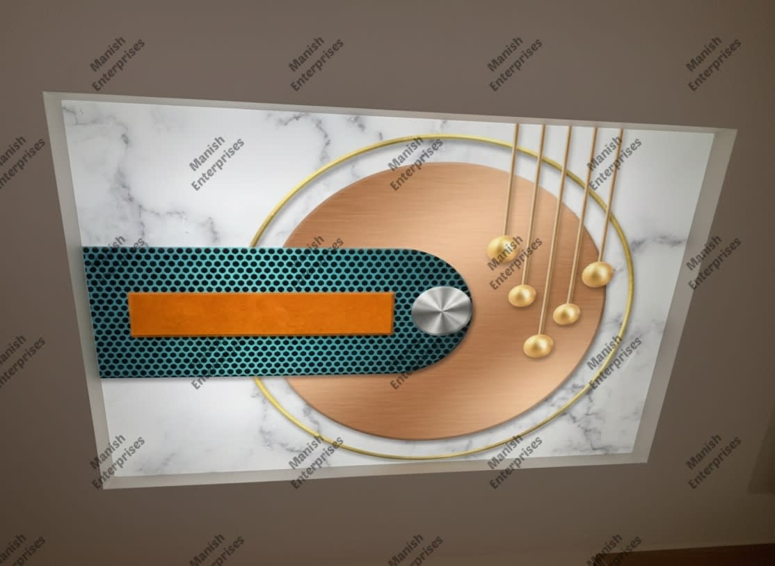 Teal Gold Luxe Acrylic Sheet Panel for Ceiling & Walls