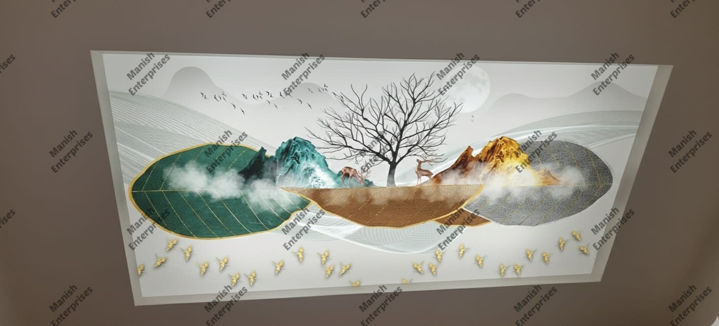 Emerald Gold Horizon Acrylic Sheet Panel for Ceiling & Wall Backlit Décor