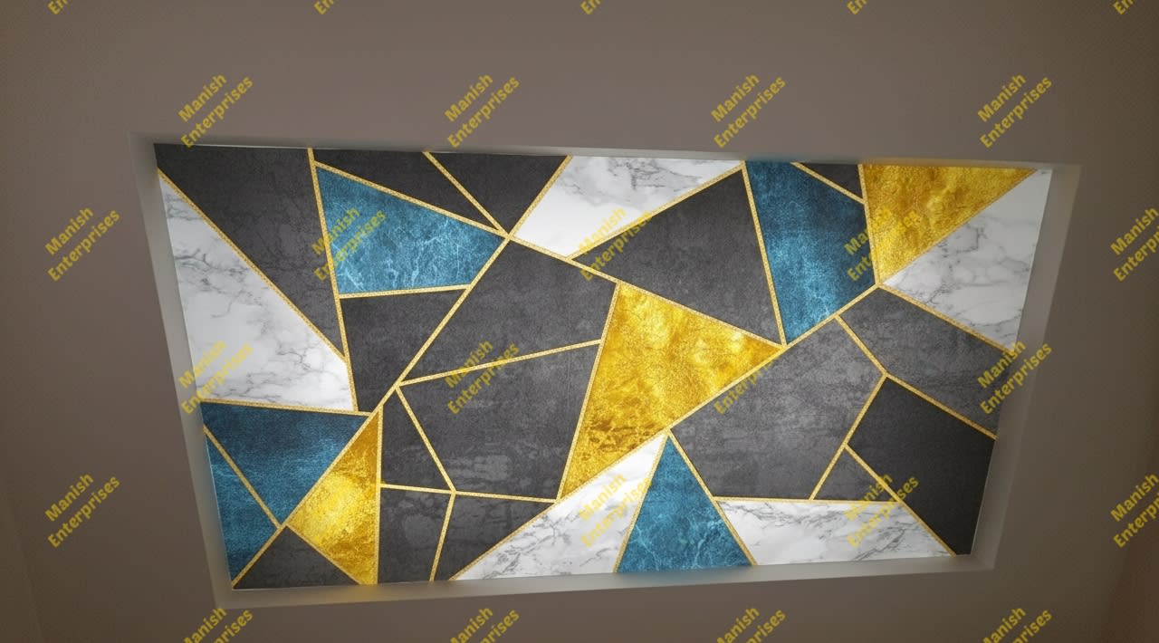 Blue Emerald Marble Acrylic Sheet for Ceiling & Walls Backlit Panel