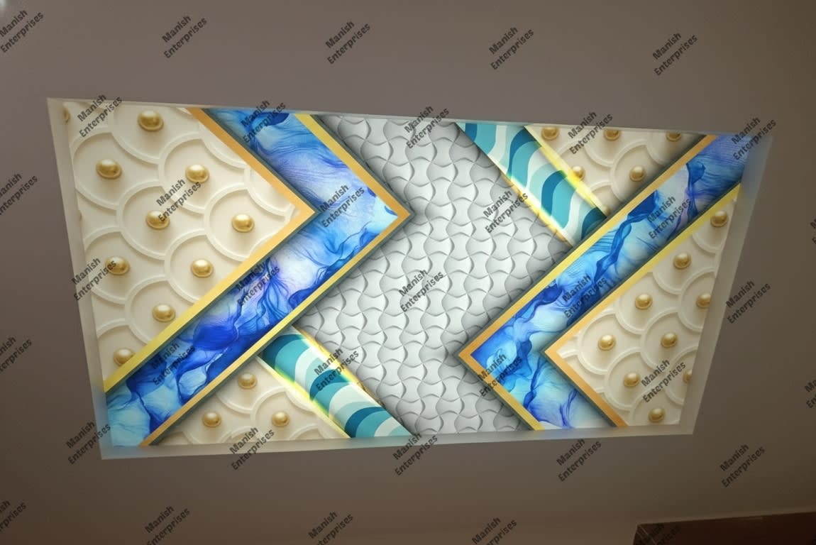 3D Oceanic Chevron Acrylic Backlit Décor Sheet